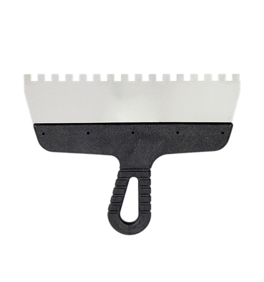 Шпатель зубчатый 300×8 мм с пластиковой ручкой, "MAXIMUM" MX 11717