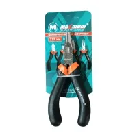 Длинногубцы мини 115 мм, CRV, резиновые рукоятки, черные, "MAXIMUM" MX 14336