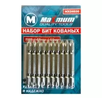 Набор бит кованых PH2, 65 мм, 10штук, "MAXIMUM" MX 04030 Набор бит кованых PH2, 65 мм, 10штук, "MAXIMUM" MX 04030
